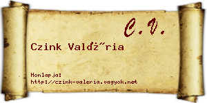 Czink Valéria névjegykártya